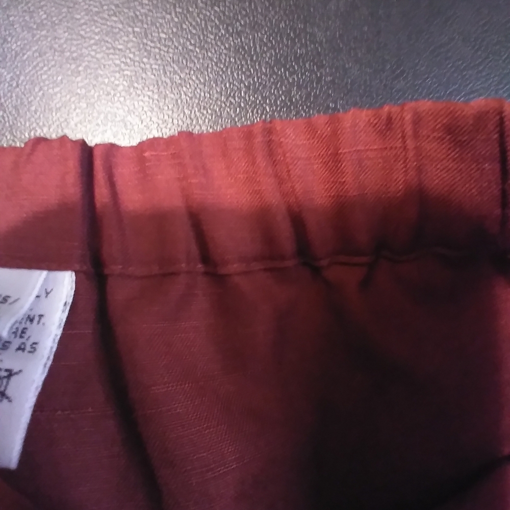 Eddie Bauer Silk And Linen Blend Womens Brown Dress Pants Wide Leg Xl Pockets - Picture 4 of 10